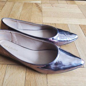 Metallic Rose Gold Pointed toe flats